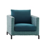 B&B Italia - Ray Outdoor Fabric Armchair RF85, Blue Interlacing, Fabric Outdoor 02, Lusso Leila 280 - Utomhusfåtöljer