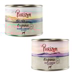 Purizon Ekologisk 6 x 200 g - Mixpack II: 3 x Ekologisk Anka & Ekologisk Kyckling, 3 x Ekologisk Lax & Ekologisk Kyckling