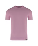 Dsquared2 Mens Logo on Sleeve Pink Underwear T-Shirt - Size X-Large