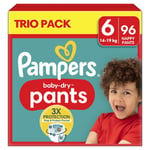 Couches Culottes Bébé Baby Dry Pants 14 - 19 Kg Taille 6 Pampers - Le Pack De 96 Couches Culottes