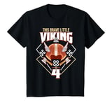 Youth This Brave Little Viking Is 4 - Cool Viking 4th Birthday T-Shirt