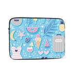 Laptop Case,10-17 Inch Laptop Sleeve Carrying Case Polyester Sleeve for Acer/Asus/Dell/Lenovo/MacBook Pro/HP/Samsung/Sony/Toshiba,Summer Watermelon Swimsuit Camera Beach Bag Ice Cream Cocktail 17 inch