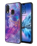 DOMAVER Samsung Galaxy A20e Case, Samsung A20e Case Purple Nebula Design Slim Fit Luminous Glow in the Dark Nebula Lightweight Thin Anti-Slip Bumper Flexible TPU Phone Case Samsung A20e - Purple