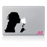 Artstickers. 15 Inch 17 Inch Laptop Sticker Women Flower Design Skin Sticker for MacBook Pro Air Mac Laptop Black Spilart Gift Registered Trademark