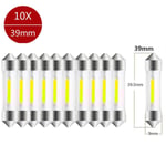 HK 31/36/39/41mm 12vC5W dubbla huvud bil SMD Feiteng COB LED interiörbelysning, vit 10pcs 39MM