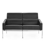 Fritz Hansen - Serie 3300 2-sits soffa, Läder: Kat. 7 Grace Black - Soffor