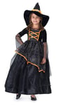 Dress Up America Little Girl Black and Orange Witch Costume - Beautiful Dress Up Set for Role Play