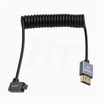 Mondodigitale-Micro Hdmi 4K 8K 60Hz Câble Spiralé Hdmi À Angle Droit Pour Sony A7Iii A7Riv Canon R5 R6 Gh4 S5 Z50 Caméra Atomos Ninja V Portkeys Moniteur Type A D Hdmi 2.1
