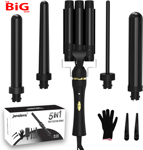Superior Hair  Curler  5  in  1  Curling  Wand  Set  with  3  Barrel  Hair  Wave