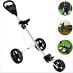 HIGHKAS Professional Golf Cart, 3 Wheel Trolley Swivel Folding Pull Push Golf Cart with Adjustable Handle Angle And Foot Brake One Second To Open And Close for Outdoor Travel Sport LOLDF1