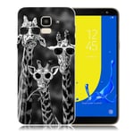 Samsung Galaxy J6 (2018) mobilskal silikon tryckmönster - Coola giraffer