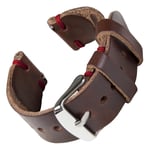 Bofink® Handmade Leather Strap for TicWatch 2 - Brown/Red