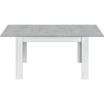 Utdragbart matbord - KENDRA - Rektangulärt - Artik vit och cement - L140/190 x D90 x H78 cm