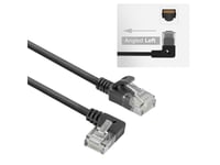 Act Black 2 Meters U/Utp Cat6a Lszh Slimline Patch Cable With Rj45 Connectors 90? Angled Left To Straight (Dc1902)