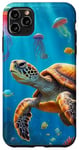 Coque pour iPhone 11 Pro Max Corail coloré sous-marin tortue méduse poisson créature mer