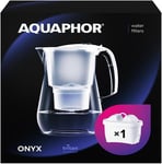AQUAPHOR Onyx White Water Filter Jug - Counter Top Design with 4.2L Capacity, 1