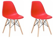 OSAKA - Ruokapöydän tuoli - punainen - 2 ruokapöytätuolin sarja