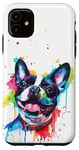 iPhone 11 Boston Terrier Colorful Watercolor Dog Mom Dad Case