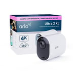 Arlo Ultra 2 4K XL + Batterie supplémentair, Caméra de Surveillance WiFi Extérieure sans Fil, Autonomie de 12 Mois, Vision Nocturne en Couleur, Éclairage, Essai Secure Inclus, 1 Caméra Blanc