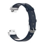 Fitbit Inspire HR/Fitbit Inspire - Læder rem med metalspænde - Mørkeblå