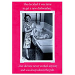 Funny Birthday Card for Her Women Friend Female - New Dishwasher