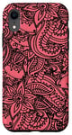 Coque pour iPhone XR Imprimé cachemire - Motif artistique zen - Rose corail
