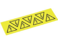 MARKO Etikett 100x100 mm gul med svart text märkning: blixt i triangel30 st (10 ark med 3 st)