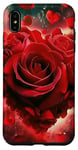 Coque pour iPhone XS Max Rose Kawaii Cœur Rouge Floral Fleur Valentine