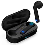 LKJH TWS Bluetooth earphone 5.0 True Wireless headphones IPX7 Waterproof Bluetooth headset For Android IOS earbuds with MIC (Color : Black)