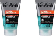 L'Oréal Men Expert Face Scrub, Hydra Energetic Deep Exfoliating Face Wash for Me