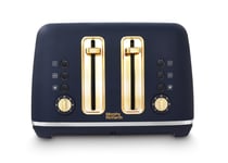 Morphy Richards Accents 4 Slice Toaster in Navy with Gold Accents - 242045