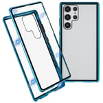 Samsung Galaxy S22 Ultra 5G cover i hærdet glas - Blå