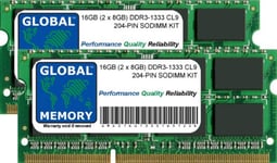16GB (2 x 8GB) DDR3 1333MHz PC3-10600 204-PIN SODIMM MEMORY RAM KIT FOR INTEL MAC MINI/MAC MINI SERVER (MID 2011) / IMAC i5/i7 (MID 2010) / IMAC i3/i5/i7 (MID/LATE 2011)