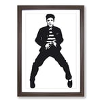 Big Box Art Elvis Presley The Jailhouse Rock (2) Framed Wall Art Picture Print Ready to Hang, Walnut A2 (62 x 45 cm)