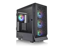 Thermaltake Ceres 500 Black Mid Tower ATX Computer Case with Tempered Glass Side Panel; 4 Preinstalled PWM ARGB Fans; Rotational PCIe Slots,3 Years Warranty.
