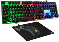 THE G-LAB - Combo Yttrium - Pack Gaming Azerty RGB, Clavier Gamer 105 Touches Et 19 Touches Anti-ghosting - Souris Gamer 2400 Dpi - Tapis De Souris Gaming - Pc Ps4 Ps5 (Nouvelle Version)