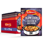 Schwartz Chicken in Red Wine Slow Cookers Recipe Mix 35g | Pack of 12 | No Artificial Colours or Flavourings | No Added Preservatives or MSG | Suitable for Vegetarians Multicolour