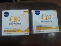 2 X Nivea Q10 Anti-Wrinkle SPF15 Day Cream - 50ml New
