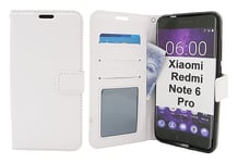 billigamobilskydd.se Crazy Horse Wallet Xiaomi Redmi Note 6 Pro (Vit)