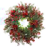Julkrans, grankrans, dörrkrans, bärkrans: Julkrans, bärgirlang, vinterkrans, dekorativ krans, adventskrans