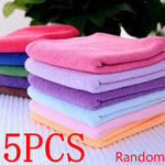 1/5/10pcs Color Random Micro Fiber Towel Car Cleaning Tool Wash 5pcs (color Random)