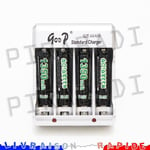 4 PILES ACCUS RECHARGEABLE AAA LR03 R03 1.2V 1350mAh + CHARGEUR RAPIDE GODP-007 Réf:23