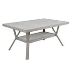 Brafab Samvaro soffbord aluminium beige och glas 90x140 cm