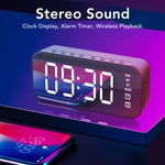 Subwoofer Mirror Digital Clock Retro Speaker Alarm Clock FM Radio Small For