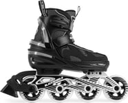 Blackwheels Flex Pro Inline Skates for Men and Women, Adjustable Roller Skates, Size 5-7, Black