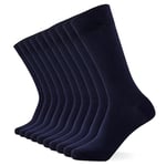 FM London (10-Pack) Plain Mens Socks - Comfortable Socks - Cotton Socks Suitable for Work & Casual Wear - Breathable, Stain Resistant, Durable Smart Dress Sock, Navy, 6-11 UK