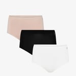 Urban Quest Bamboo Maxi Brief 3-Pack XS - Vit, Svart, Rosa Underkläder för Löpare