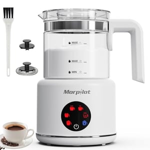 Mousseur à Lait électrique Morpilot 4-en-1 - 80-240ml, 400W - Pour Café Cappuccino, Latte, Macchiato - Mousse Chaude Ou Froide En 2 Min
