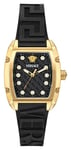 Versace VE8K00624 DOMINUS (36mm) Black Dial / Black Rubber Watch