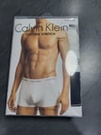 Calvin Klein 3 Pack Low Rise Cotton Stretch Boxers Small White/B&W Stripe/Black